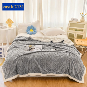 Double Sided Lamb Cashmere Fleece Blanket Thick Warm Plaid Winter Blanket Soft Cozy Bed Blanket for Bedroom Sofa Home Lightweight Durable All Sizes Easy Care