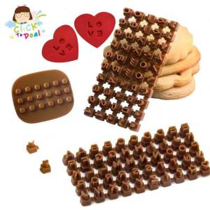 CTD 100 Pcs Rectangle Alphabet Letter Air Dry Clay Stamp Polymer Clay Stamp Cookies Fondant Clay Stamp Letters Mini