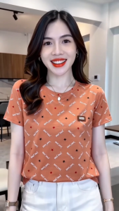 DS Cotton Blouse Plus Size Womens Summer Korean Style Loose Round Neck Short-sleeved T-shirt #801