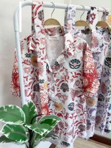 Set ช้าง 3 ชิ้น เสื้อเชิ้ตแขนสั้น ลายกราฟฟิก + กางเกงขาสั้น + สายผูกโบว์ TT22316