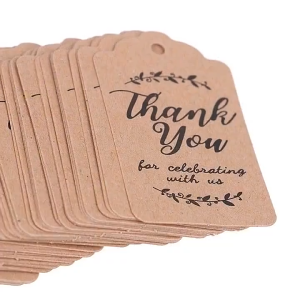 100Pcs Brown Kraft Gift Thank You Paper Tags for Wedding Decoration Christmas Tags Party Decoration Gifts