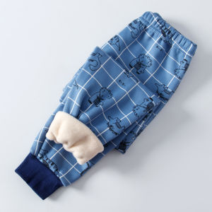 Childrens Warm Pants Inner Wear Fleece-Lined Thickened Boys and Girls Childrens Long Johns Boy Girl Baby Single-Layer Fleece-Lined Leggings