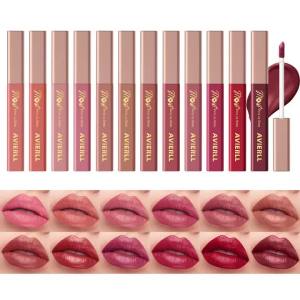 Lip Gloss Set Shiny Liquid Lipstick Long Lasting Moisturizing Non-Sticky Plump Hydrating Lip Balm Womens Makeup Halloween Gift