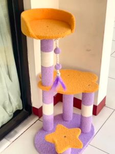 Cat Tree Condo Box 3 Tingkat Panjatan Kucing Kitten Garukan Mainan Kucing