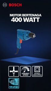 PROMO Bor Bosch 10 mm bolak balik GBM 400 profesional bor tangan kayu besi