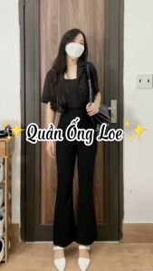 Quần Tây Nữ Ống Loe Quần Tây Nữ Ống Bass Lưng Cao Co Giãn 4 Chiều Hàng Xuất Khẩu [ Shop Phát Tài 90 ]