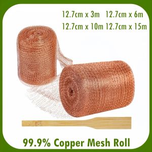 4 Sizes 99.9% Copper Mesh Roll for Mice Rodent Rat Repellent with Packing Tool Anti-Pest Copper Mesh Anti-snail Copper Wire