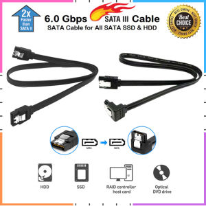 SATA III 6Gbps รูปตัว L/อนุกรม ATA ตรงสายข้อมูล พร้อมคลิปสำหรับฮาร์ดดิสก์ HDD/SSD (อัตโนมัติ)