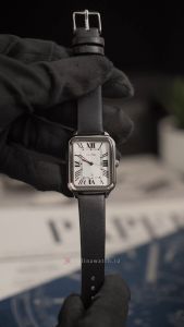 Jam Tangan Wanita Alba Fashion AH7DX7X1 Silver Dial Black Leather Strap