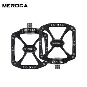 MEROCA | MEROCA Axle-less Bicycle Flat Pedals CNC Aluminum Alloy Sealed Bearing Anti-slip Pedals 9/16" for Mountain Road Bike Pedals