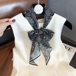CHAOLIUTIJIE | Stylish Classic Lightweight Black Cashew Silk Scarf