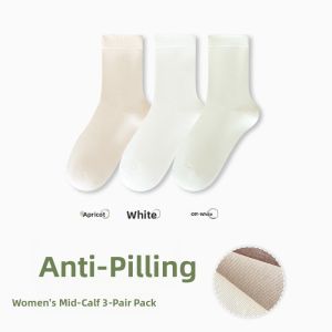 miiow | MiiOW Womens Mid-Calf Socks Anti-Balloning No-Seam Comfortable Cotton Blend Long Socks For Autumn Fashionable With Small Shoes