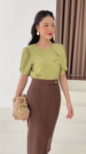 [Voucher 15% MOV 199K cap 100K  Chân váy ôm công sở HeraDG thiết kế túi ốp diễu chỉ dọc thân giúp lên dáng thon gọn chất liệu Tuytsi cao cấp SJPBC6020