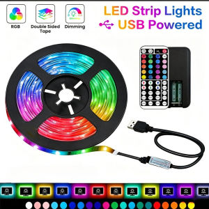 5V Light Strips with 44Keys RemoteCuttable Rgb Atmosphere LightUSB Led Strip Light for TV Gaming SetupHome Decoration