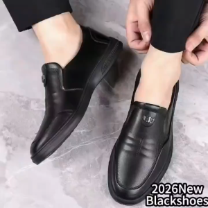 Mens Fashionable Elegant And Versatile Black Loafers Rubber Casual Lightweight And Suitable For Daily Loafers 0105523