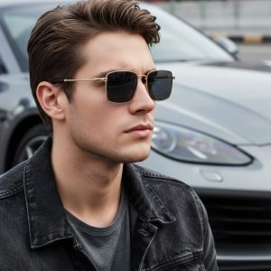 Screw Square Sunglasses New Personality Fashion Sun Glasses Retro Metal Trend Womens Sunglasses High-end Sense For Men 7132