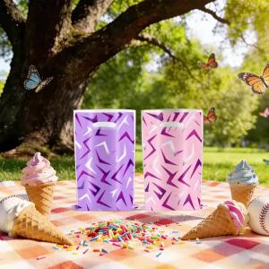 10-100pcs Pink Purple Kpop Gift Bags Kids Birthday Party Goody Bag Snack Candy Bags Party Favors Gift Bag Baby Shower Supplies