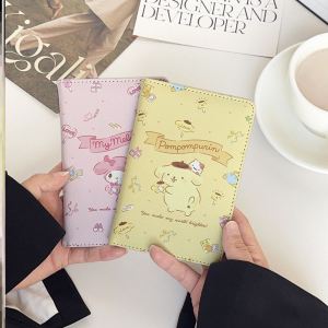 Adorable Travel Passport Card Holder Protective Case Document Storage Bag Kuromi Melody Sanrio International Travel Passport Clip