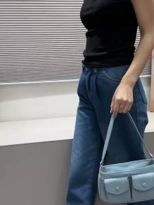 8024# Irene Novy Original High-end Niche New Fashion Casual Underarm Bag Shoulder Bag Baguette Womens Bag