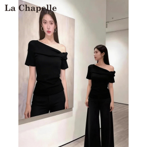La Chapelle | Sleeve Knot Design Slimming T-Shirt