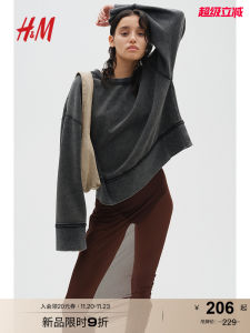 Retro Washed Fleece Hoodie Womens Long Sleeve round Neck Sweatshirt American Style Cotton Polyester Blend Autumn Fashion