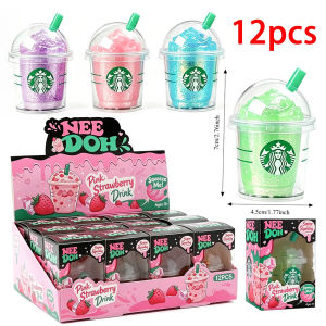 Bandai | Cute Iced Coffee Cup Squishy Stress Relief Toy Colorful Squeeze Squishy Portable Mini Drink Cup Decompression Toy Birthday Gift