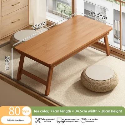 Foldable Japanese Style Solid Wood Low Table