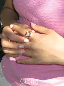 Cool Fashion Hollow Heart Geometric Line Ring Alloy Silver Gold Plated Womens Jewelry Versatile Sweet Stylish Open Ring