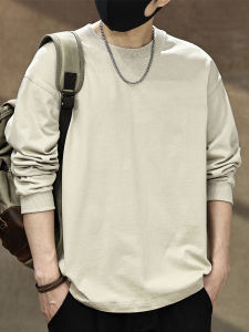Áo Thun Dài Tay American Washed Long Sleeve Cotton Oversize Dành Cho Nam Mùa Thu Mới Về Áo Thun Cotton Thoáng Khí Cổ Tròn