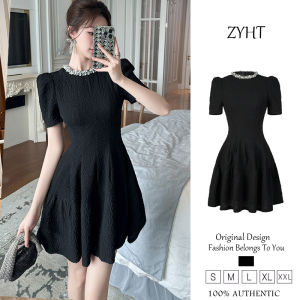 Zyht của phụ nữ ăn mặc Đầm đen một hình dạng ăn mặc Đầm Polyester Đầm công sở lxury Dresses ĐẦM CƯỚI tham dự trang phục váy dự tiệc Váy dạ hội 21665