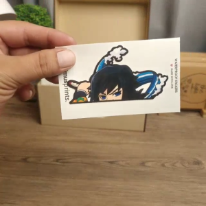Demon Slayer Anime Peeker Sticker | TOMIYOKA Peeker | Waterproof Stickers | PrimusPrints