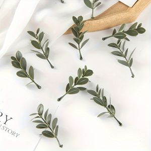 60pcs imulated plant olive leaves spring wedding home outdoor garden decoration bridal photography props