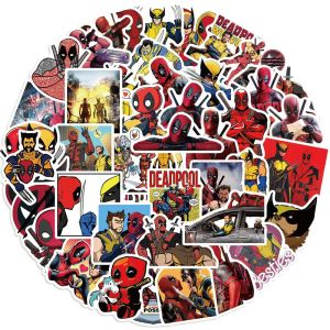 Bandai | 1 Pack Anime Sticker Deadpool And Wolverine Action Figures Hero Character Model Decorative Supplies Gift Toy