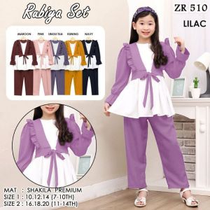 [COD] Setelan rompi anak perempuan terbaru usia 6-12 tahun bahan moscreep premium grade A bagus