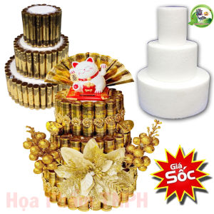 Combo Bộ Khuân Xốp Kích Thước 5x10x15 Cao 6.5cm Dùng Làm Tháp Tiền Tài Lộc 3 Tầng Màu Trắng Làm Đồ Thủ Công DIY Cắm Hoa Sáp Hoa Giả Trang Trí Phòng Tiệc Tráp Ăn Hỏi Làm Bánh Kem Đa Dạng Mẫu Mã Thích Hợp Kê Giỏ Quà Chụp Hình