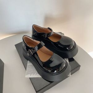 Mary Jane Flat Shoes Womens 2025 New Spring Platform Thick Bottom Big Head Shoes Retro Skirt Match Japanese Style JK Small Leather Shoes
