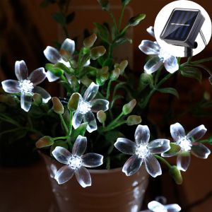 8 Modes Solar Cherry Sakura String Lights Wedding LED Lights for Outdoor Party Parterre Tent Street Garden Tree Fence Decoration