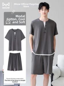 MiiOW | Thin Summer Mens Sleepwear Short Sleeve & Shorts Set