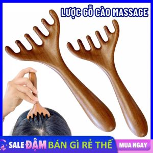 Lược Cào Massage Da Đầu Cổ Vai Gáy Gội Đầu Dưỡng Sinh Giảm Xả Stress Hiệu Quả - Lược Gỗ Đàn Hương Mát Xa Lưu Thông Máu Ấn Huyệt Dành Cho Nam Và Nữ - Bàn Chải Tóc - Lược Massage Răng Rộng Chống Tĩnh Điện