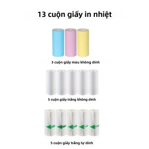 Máy In Ảnh Nhiệt Mini Không Dây Sạc USB Di Động Kết Nối Bluetooth Tương Thích Với Ứng Dụng Di Động Sử Dụng Giấy Nhiệt Cho Ảnh & Ghi Chú