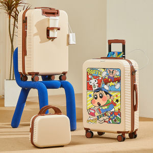 Multifunctional Travel Suitcase Cartoon Print Large Capacity Male Password Box Fashionable ABS+PC Material Universal Luggage