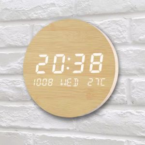 Đồng Hồ Trang Trí Tường LED Thời Trang 2023 Mới Không Dây Điện Tử Tĩnh Âm Thanh Hiện Đại Sang Trọng Phòng Khách Đồng Hồ Số