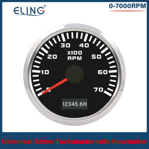ELING 52mm Tachometer Meter 0-3000RPM 0-4000RPM 0-6000RPM 0-7000RPM 0-8000RPM with Red Backlight 12V 24V for Car Boat Motorcycle