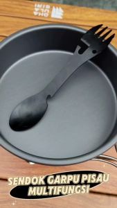 Sendok Garpu Pisau Multifungsi Outdoor Camping Spork EDC Tools