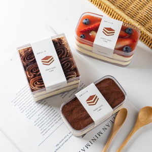 Tiramisu Dessert Cake Packaging Mousse Soymilk Fruit Lasagna Pastry Biscuit Transparent Plastic Take out Box