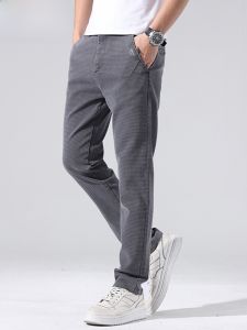 HENGYUANXIANG | กางเกงขายาวทรงตรงเอวยางยืดสำหรับผู้ชาย ทรงสตรีท ทรงตรง เอวกลาง กางเกงขายาวลำลองสำหรับผู้ชาย สไตล์ใหม่ ฤดูใบไม้ผลิและฤดูใบไม้ร่วง