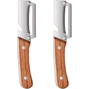 Stainless steel peeler with wooden handle 1/2pcs for peeling and slicing fruits and vegetables | Durable and smooth operation