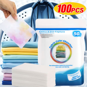 YESPERY 100Pcs Color Absorbing Paper Household Washing Machine Anti Dyeing Sheets Clothes Mixed Washing Safe Paper