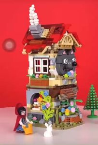 Đồ chơi lắp ráp LOZ mô hình nhà cô bé quàng khăn đỏ Forest Cabin 1225