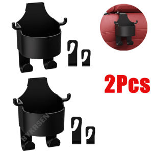 2pcs New Car Seat Headrest Hook Hanger Storage Organizer Universal with Cup Holder for Handbag Fit Universal Vehicle Car Accessories